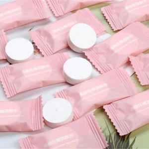 10 PCs Reisen Nicht gewebter komprimierter Einweghandtuch-Tabletten-Tuchschweißgewebe Einweg-Gesichtshandtuchmasken Make-up-Reinigung