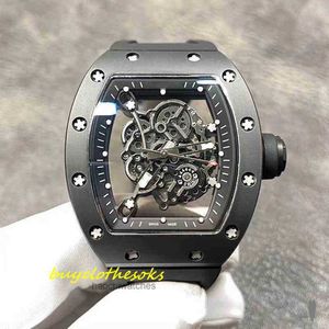 손목 시계 RM 디자이너 시계 고품질 고급 시계 와인 배럴 모양 티타늄 케이스 사파이어 미러 90lb