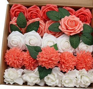Flores decorativas mefier caseiro combo combo delicado coral vivo falso com caule para decoração de festa de casamento diy