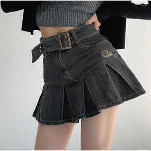 Saias com bordados de skirt de jeans de verão