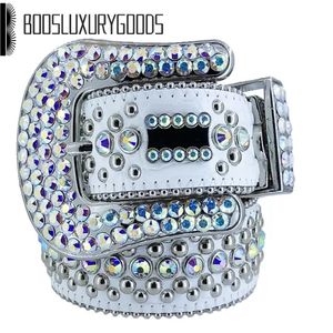 2022 Designer Belt Bb Simon Belts for Men Women Shiny diamond belt white cintura uomo boosluxurygoods 2712