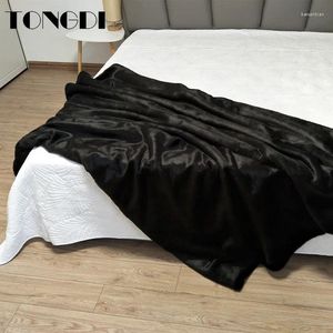 Cobertores tongdi luxuoso macio quente raschel cabelo sintético arremesso cobertor de luxo grosso para menina presente de inverno capa de cama de cama de cama