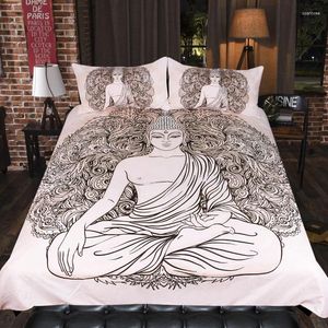 Set di biancheria da letto Buddha set stampato in 3D per bambini Copertura da letto cartone animato singolo tela delumino