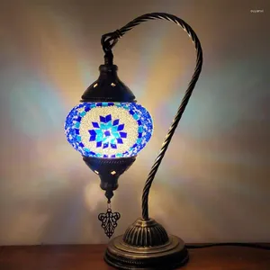 Tischlampen marokkanische dekorative Nachtlampen -Café -Shop Brilliant Lighting Glass Lampenschirm Ich bin Schreibtisch