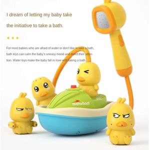 Cute Duck Electric Water Spray Bathroom Bathing Baby Toys Kids Bath And Shower Bathtubs Interactive Boy girl Gifts L2405