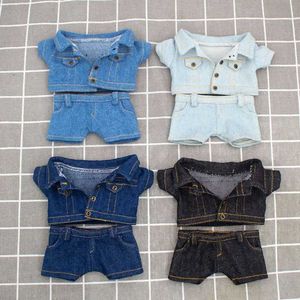 Doll Apparel 10cm Cotton Doll Clothes Fashion Jeans Pants Doll Jacket Casual Wears Doll Coat Tops 1/12 Dolls Clothes Accessories 4 Colors Y240529