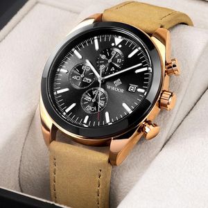 Orologi da polso wwor 2021 orologio da uomo in quarzo impermeabile alla moda classico per orologi analogici di affari sportivi maschi