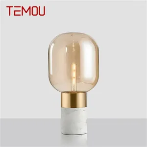 Lampade da tavolo TeMou Lampada postmoderna Nordic Simple Creative Design Creative Desta a LED LIGHT per arredamento camera da letto camera da letto