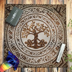 Celtic Knot Tree of Life Alchemy Symbol Pagan Witchcraft Oracle Card Mat Tarot Tablecloth Altar Cloth