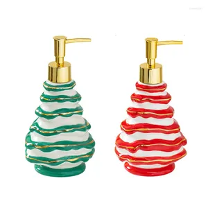 Liquid Soap Dispenser Whyou Cermic Christmas Tree Shampoo Bottle Dispensers Emulsion Latex Hand Wish flaskor Badrumstillbehör