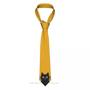 Neck TIES Black Cat Ny 3D Printed Tie 8cm bred polyesterhalsringskjorta Tillbehör Partdekoration Q240528