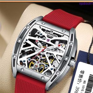 Richamills Designer Watch Men's Watch Square helautomatisk mekanisk klocka ihålig modematklocka Importerad rörelse