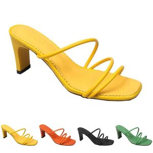 Donne di moda con tacchi alti sandali pantofole scarpe gai triplo bianco nero rosso giallo verde br 668