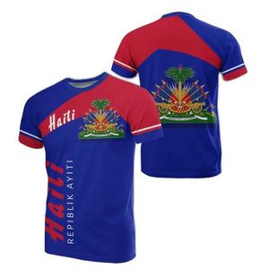Men's T-Shirts 3D printed Haitian emblem national flag mens Caribbean T-shirt casual O-neck short sleeved fashionable loose top T-shirt S2452906