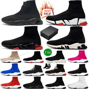 Scarpe calzini Sneaker casual Sneaker Velocità Allenatore Stivali calzini Stivali Graffiti Runner Allenatore in maglia Piattaforma piatta rossa bianca rossa che corre stivale sportivo blu grigio allaccia con scatola