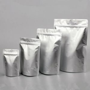 wholesale Aluminum Foil Zipper Bag Stand Up Food Packaging Pouches Smell Proof Resealable Storage Bags for Snack Coffee Tea LL