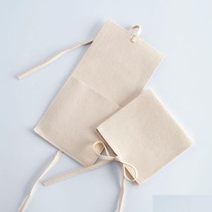 Jewelry Pouches, Bags 50Pcs Microfiber Package Pouch For Necklace Rings Earrings Brooch Jewellry Packaging Small Suede Wedding Favor P Dhagt