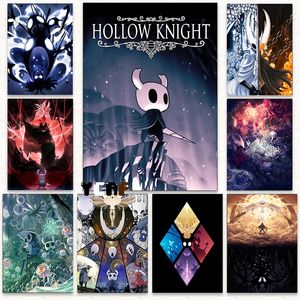 Poster de videogame Hollow Knight Impressões de tela Hollow Knight Gaming Arte da parede Decoração infantil Sala de jogos de jogos de arte decoração de obras de parede