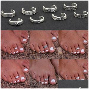 Toe Rings Elegant 925 Sterling Sier Ring Foot Adjustable Beach Jewelry Fashion Show Drop Delivery Body Dhv4K