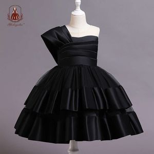 Yoliyolei schwarze Kinder Kleider für asymmetrische elegante Prinzessin Girls Kleider Geburtstagsparty Kleid Kinder Kleidung L2405