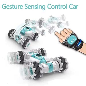 RC Gesto Sensing Stunt Car Radio Radiote Control Watch Sensor de gesto de gesto Carro de brinquedo 360 ° Rotação fora da estrada Twist Stunt drift Veículo 240529