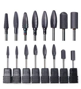 8 Types Black Tungsten Carbide Nail Drill Bits Electric Milling Cutters Manicure Machines Hardware Pedicure Buff Tools TRHG01084245863