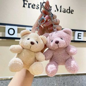 Plush Keychains 11cm Cute Bear Plush Keychain School Bag Plush Doll Pendant Key Accessories New Years Girlfriend Birthday Gift s2452909