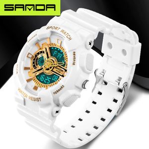 Nowa marka Sanda Fashion Watch Męski zegarek LED Digital Gode G Outdoor Waterproof Waterproof Military Sports Watch Relojes Hombre 201125 2520