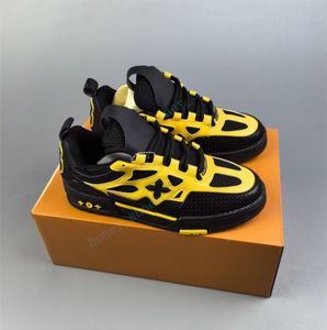 Skate Shoes Men Designer Running Shoe Chunky Platform Defender Shoe Mode präglade gummi äkta läder sneakers skor tenis casual sko h92