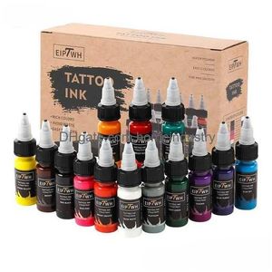 Body Paint 15ml 14Color Tattoo Tintenpigment mit Box Art Kits Professionelle Schönheit Malmals Make-up Supplies Semi-Permanent Drop Lieferung Dhtri