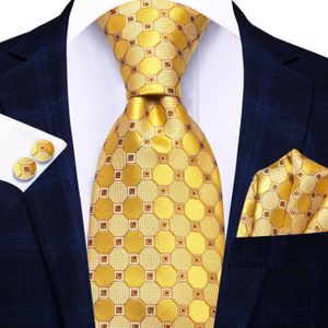 Neck Ties Hi tie polka dot yellow mens necktie jacquard collar accessories daily wearing neckties weddings business parties Hanky cufflinks wholesale Q240528
