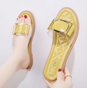 Summer Women039s Tisters Fashion AllMatch 2021 Ladies Beach Shoes Ins Tide Net Red Flat Sandals Storlek 35402635370