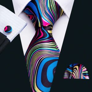 Neck Ties High Quality Brand Tie Design Necktie Handkerchief Cufflinks Set Printed New Arrival Fashion Wedding Party Silk Mens Wool Q240528