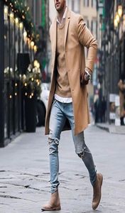 2019 Winter Wool Jacket Men039S Highquality Wool Coat Casual Slim Collar Woolen Coat Men039S Lång bomullskrage Trenchen4550729