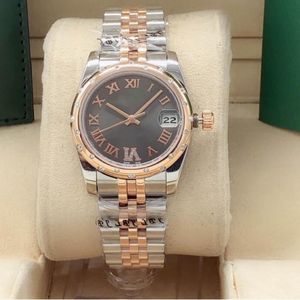 Kobiety mechaniczne dla kobiet Watch 31 mm 6 cyfr Diamond Automatyczny ruch automatyczny Pasek ze stali nierdzewnej Wodoodporne zegarki 299c