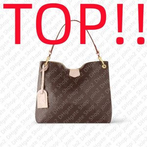 HOBO TOP M43704 Gracieful MM PM M43703 Designer Kvinnor Tote Axel Canvas Shopping Bag Handbag Mini Pochette Accessoires Namn Tag Key 2851