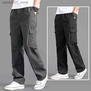 Men's Pants New product pants mens loose and straight pants plus size workwear Japanese jogger mens sports cotton casual mens clothing Q240529