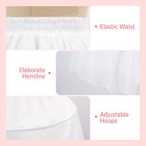 2 Hoop Skirt Underskirt Crinoline Short Half Slip Ball Gown Petticoat Underskirt Slip for Lolita Cosplay White 2023
