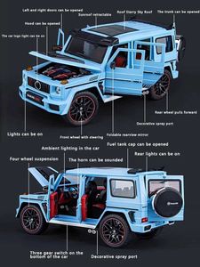 Diecast Model Cars 1 18 Mercedes-Benz G800 LELO MODELO DE CARRO MODELO DE SOM LUZ DE SOM LUZ DE TRAY BOBY CAR