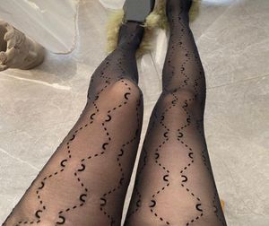 Double Letter Women Pantyhose Fashion Black Mesh Stockings Sexiga Socks Night Club Party Tights6023875