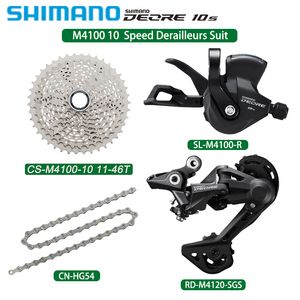 Shimano Deore 10 Speed Groupset for Mountain Bike SL-M4100 M4120 Rear Derailleurs CS-M4100 Casstte HG54 Chain MTB Original Kit