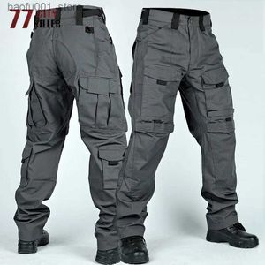 Men's Pants Tactical Cargo Pants Mens Multi-Pockets Wear-resistant Trousers Outdoor Training Hiking Fishing Casual Loose Pants Male Q240529