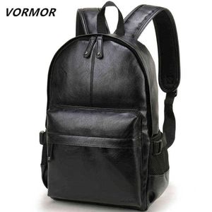 Backpack Style Bag Vormor Brand Men Leather School Fashion Waterproof Travel Casual Book Male 1209 256J