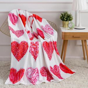 Blankets Love Flannel Blanket High Density Comfortable And Breathable Bedding For All Seasons Suitable Office Valentine's Day Gift