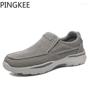 Sapatos casuais pingkee tração palmilha nylon hank ultra leve estabilidade de estabilidade respirável forro de malha para homens tênis mocassins