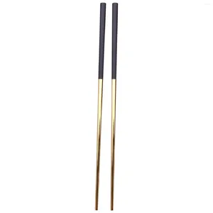 Baking Moulds 5 Pairs Chopsticks Stainless Steel Chinese Gold Set Black Metal Chop Sticks Used For Sushi Dinnerware