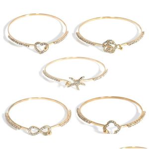 Bangle Alloy Diamond Bracelet Gold Sier Infinity Charm Bracelets Starfish Rose With Classic 8 Party Drop Delivery Jewelry Dhay7