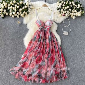 Vestido de férias de primavera para mulheres de verão, lençol de luta feminina, cintura sexy, apertando o vestido de camisola de comprimento médio