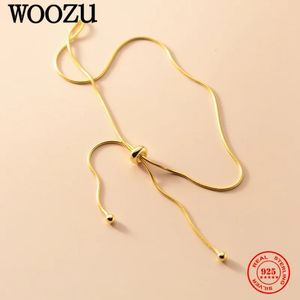 Woozu Real 925 Sterling Srebrny koreański łańcuch kości węża wąż