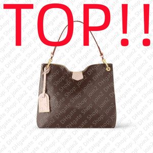 Hobo TOP M43704 Graceful MM PM M43703 Projektantka Kobiety Tote Tote Rzymy Płótna torba na zakupy torebka Mini pochette Accessoires Tag Tag Klucz 337U